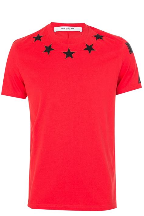 black givenchy t shirt red stars|men's Givenchy t shirt sale.